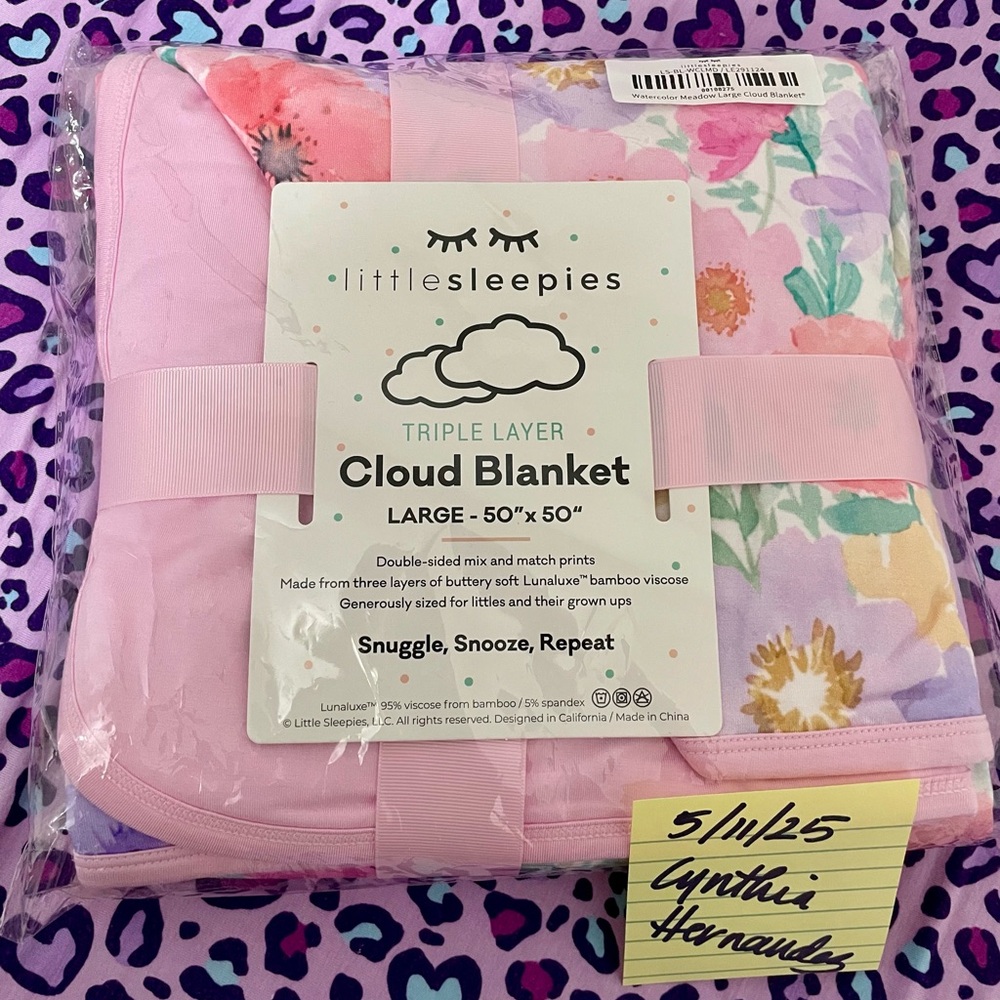Little Sleepies Pink and Purple Cloud Blanket